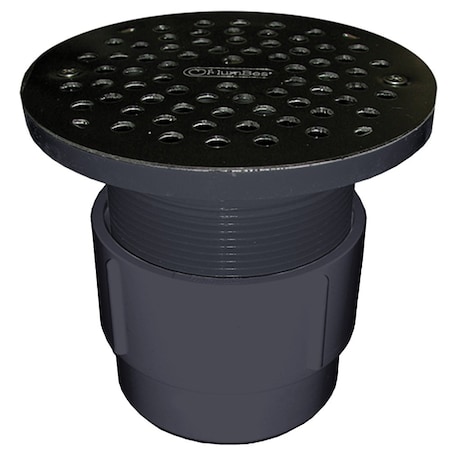 Jones Stephens 3in. x 4in. PVC Pipe Fit Drain Base with 3-1/2in. Plastic Spud and 6in. Chrome Plated Strainer D53021